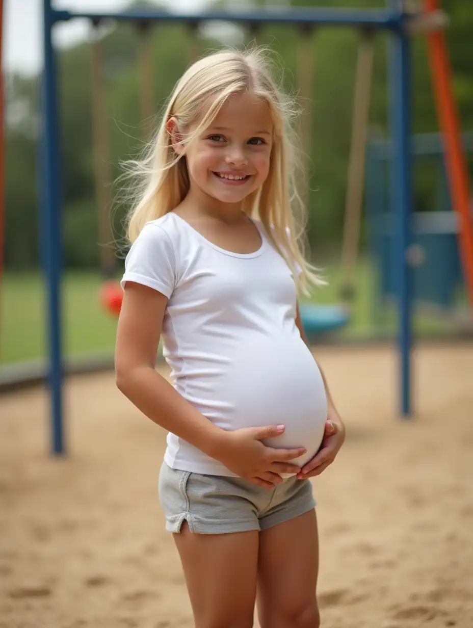 Joyful-Pregnant-Girl-at-Playground-in-Stretchy-Attire