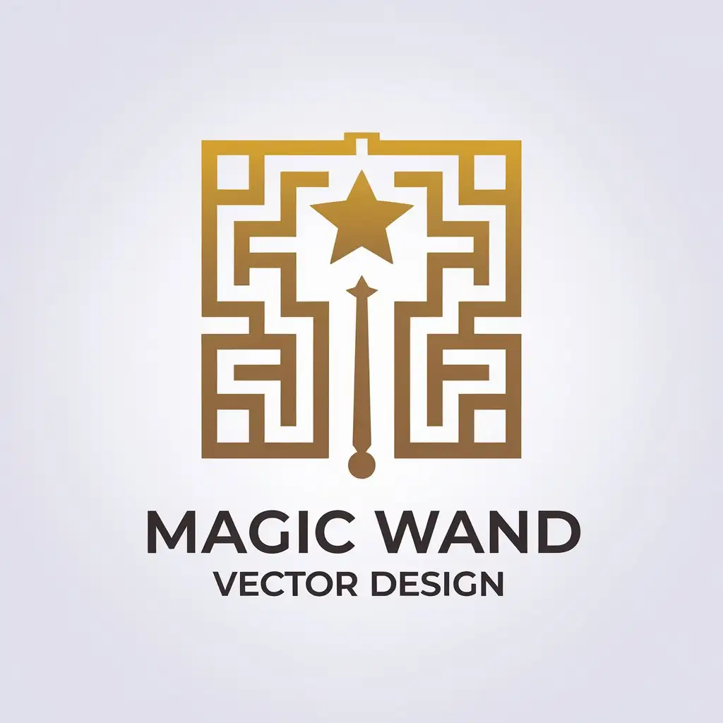 a vector logo design,with the text "magic wand", main symbol:Combining the AI magic wand with China's Ruyi Jinrongbang to create a Logo is a creative and culturally integrated design concept. ...,Minimalistic,be used in Internet industry,clear background