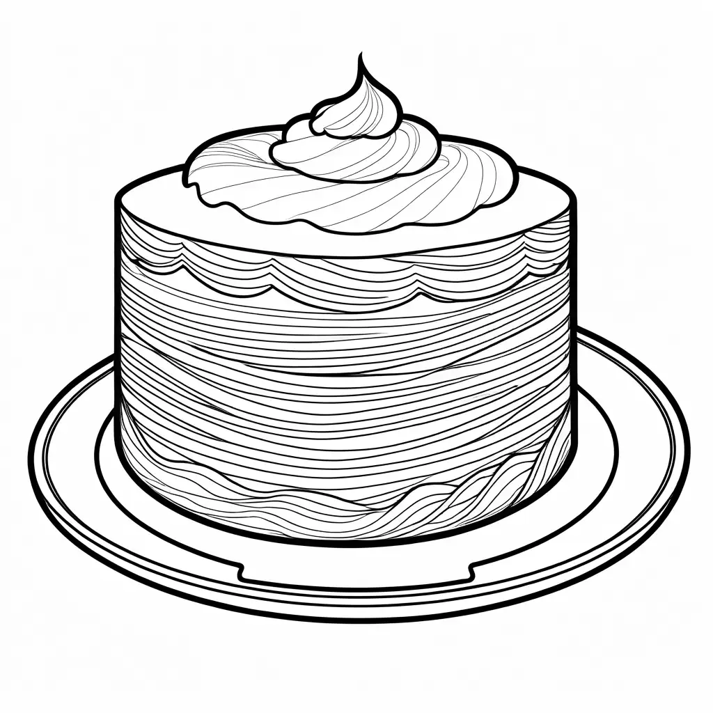 Simple-Black-and-White-Chocolate-Cake-Coloring-Page-for-Kids