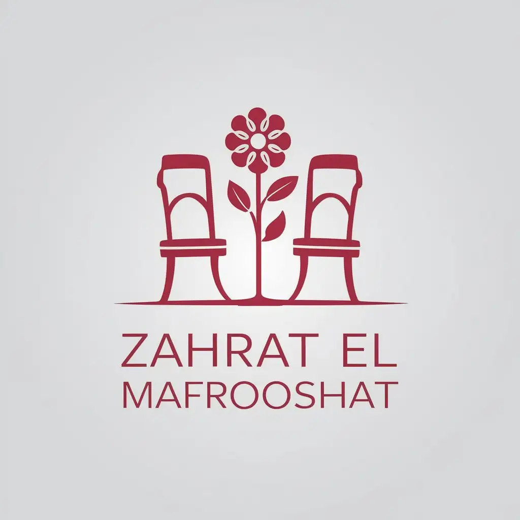 LOGO Design for ZAHRAT EL MAFROOSHAT Flower and Furniture Theme on a Clear Background