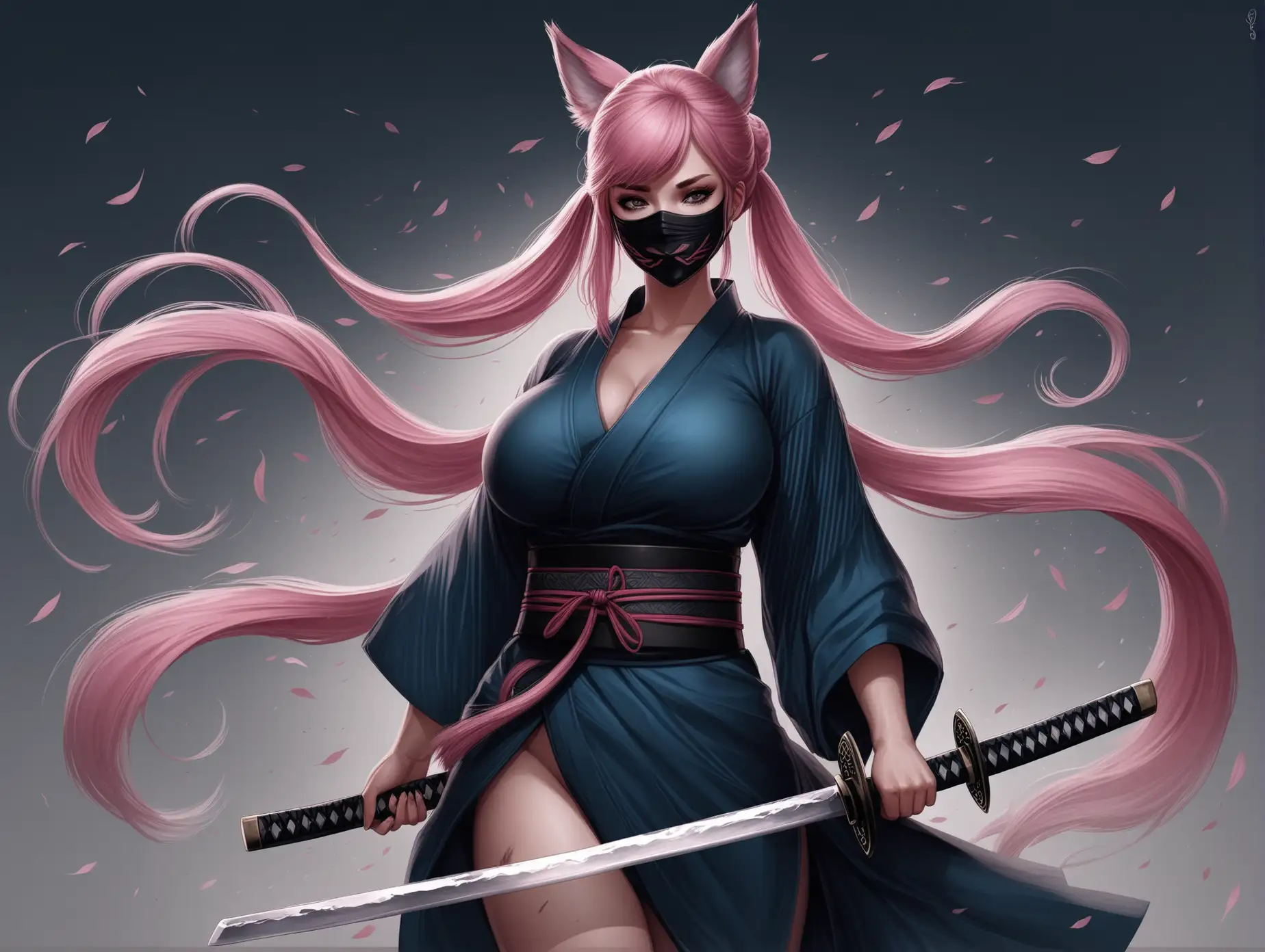 Fantasy-Ninja-Girl-with-Fox-Ears-and-Katana-in-Kimono