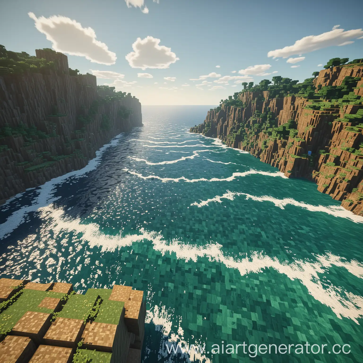 Minecraft-Ocean-Landscape-with-Sunken-Ship-and-Coral-Reef