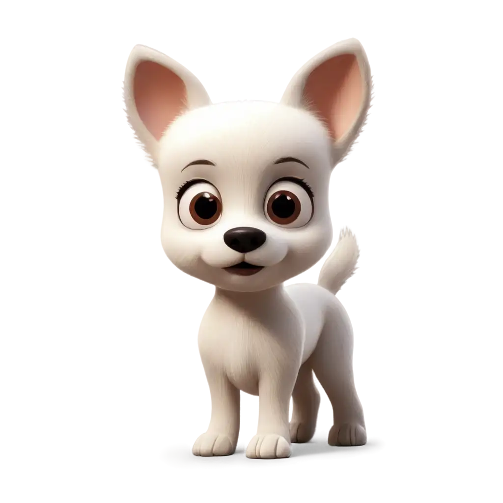 Cute-and-Small-White-Dog-Standing-PNG-Adorable-Cartoon-Dog-for-Various-Creative-Uses