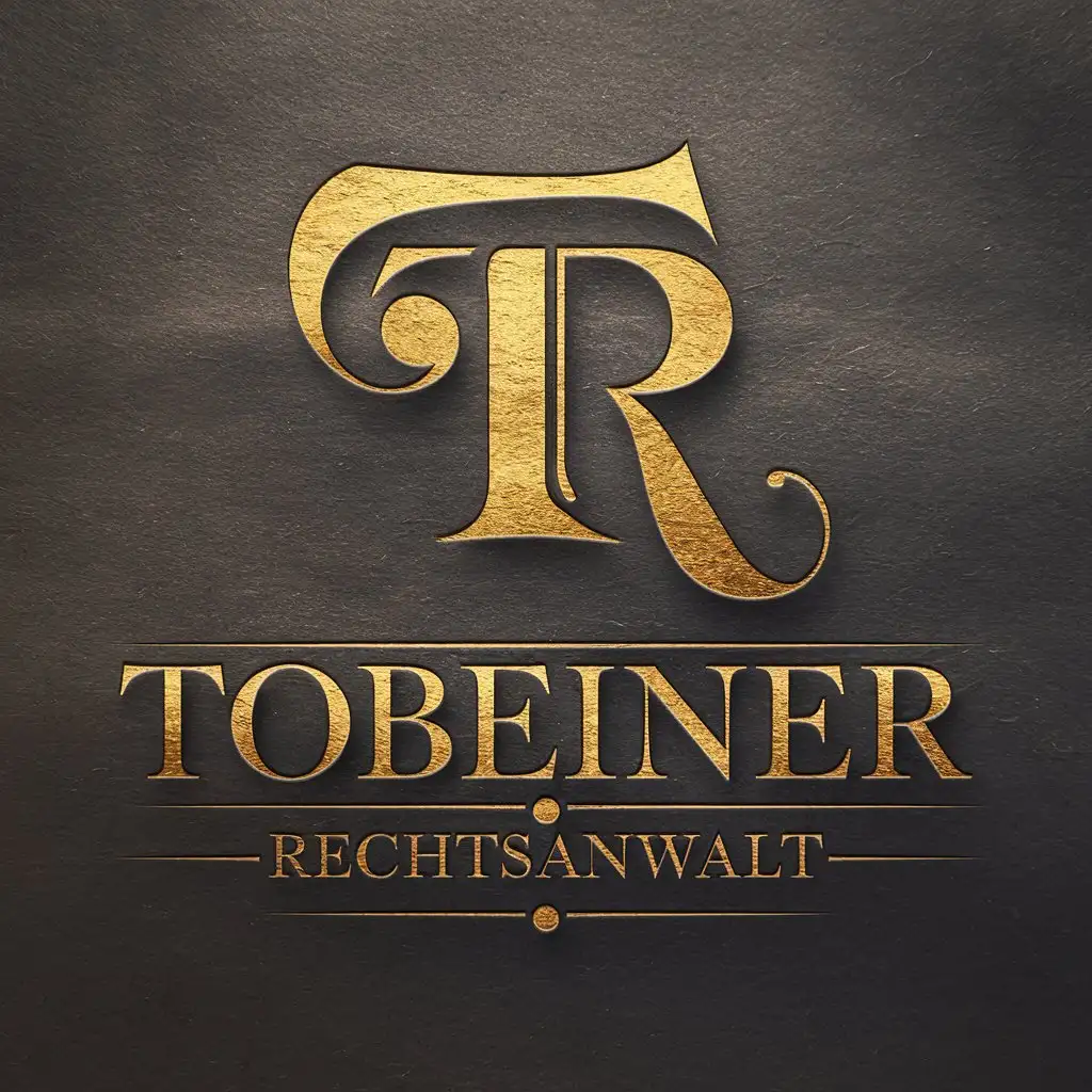 LOGO Design For TOBEINER Elegant Gold Serif Font for Law Firm