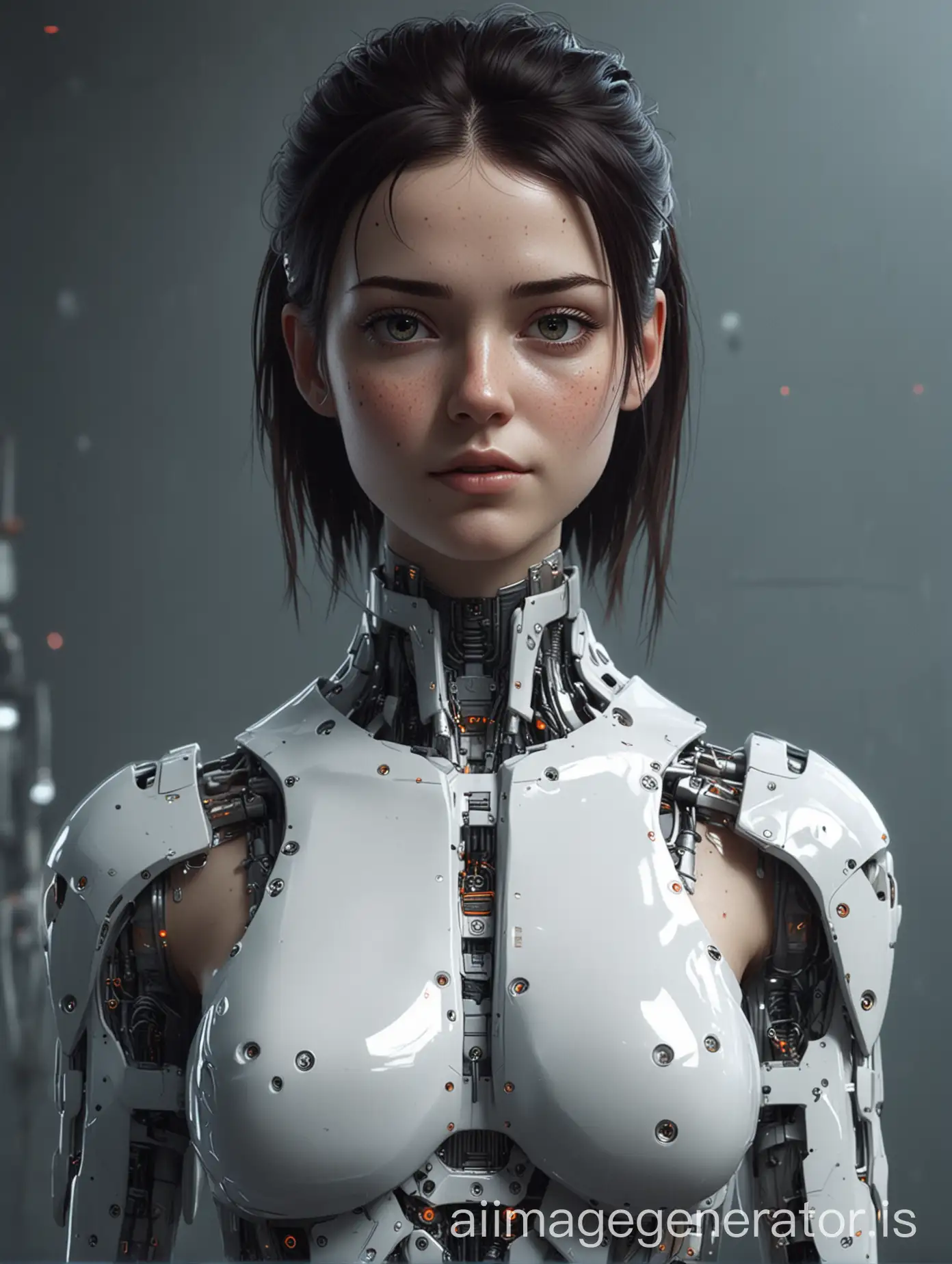 Cyberpunk-Woman-in-Electronic-Robot-Clothes-Portrait