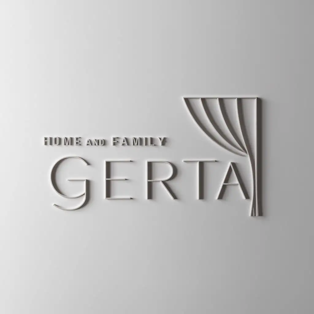 a logo design,with the text "GerTa", main symbol:curtain,Minimalistic,be used in Home Family industry,clear background