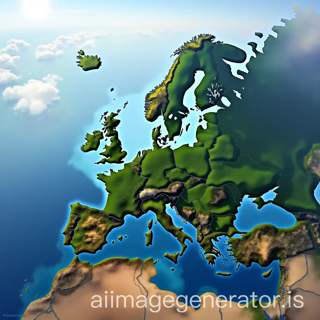 Aerial-View-of-the-European-Continent-with-Perspective