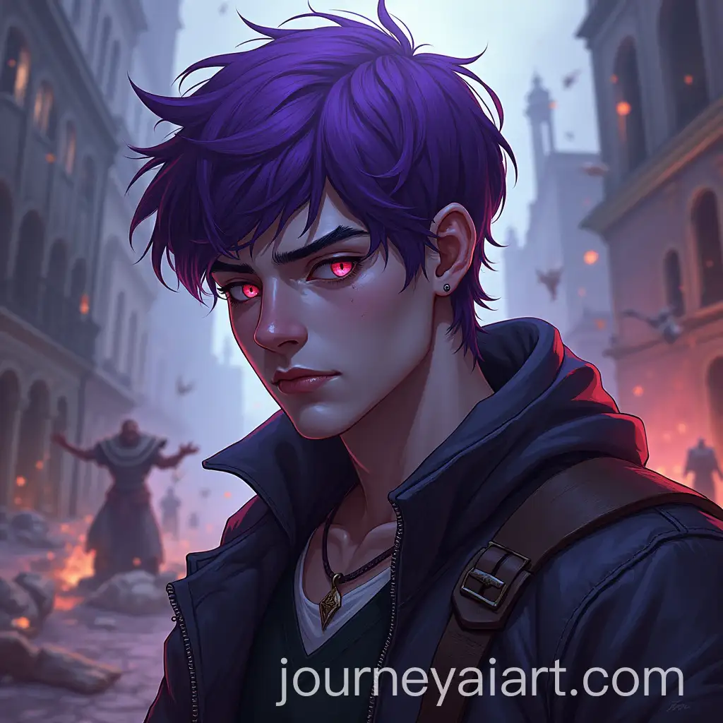 Defiant-GrayPurple-Skin-Young-Adult-Male-in-War-Debris