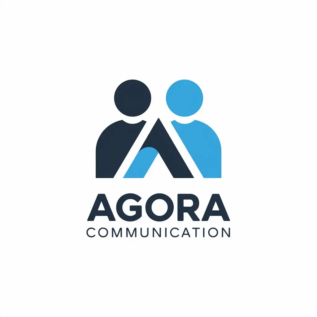 LOGO Design for Agora Communication Two People Communicating with Modern Minimalist Style for Internet Industry