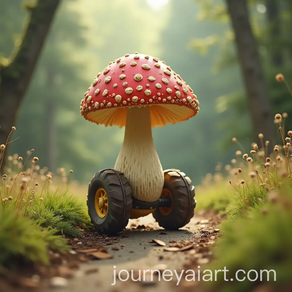 Mushroom-on-Wheels-Riding-Through-a-Path