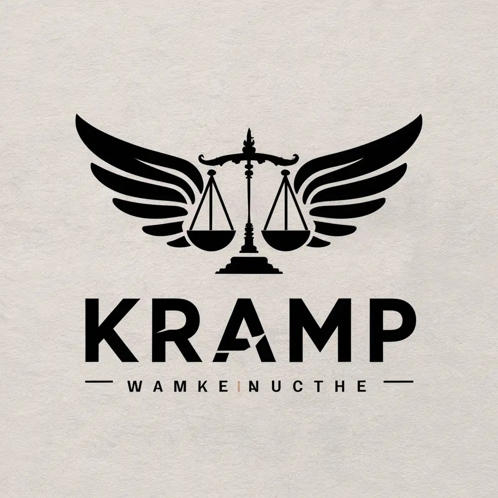 LOGO-Design-for-Kramp-Flying-Wings-and-Scales-of-Justice-Theme