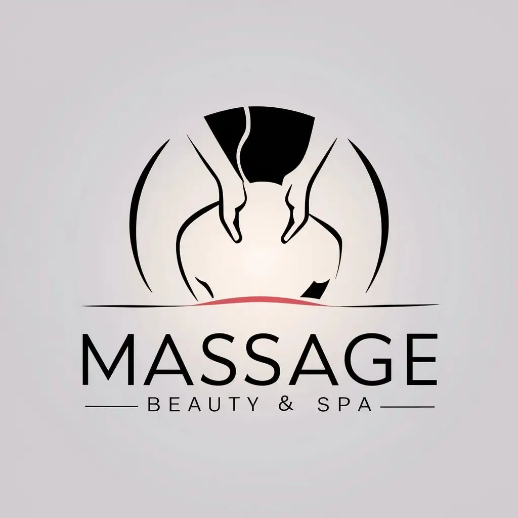 a vector logo design,with the text "massage", main symbol:half of girl's back,Minimalistic,be used in Beauty Spa industry,clear background