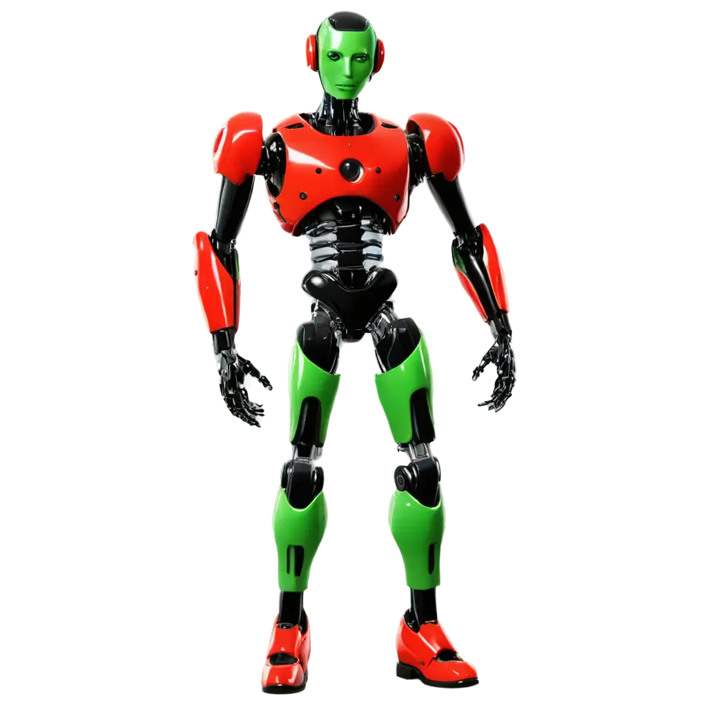 Green-Red-and-Black-Skin-AI-Humanoid-Robot-Full-Body-PNG-in-CelAnimation-Style