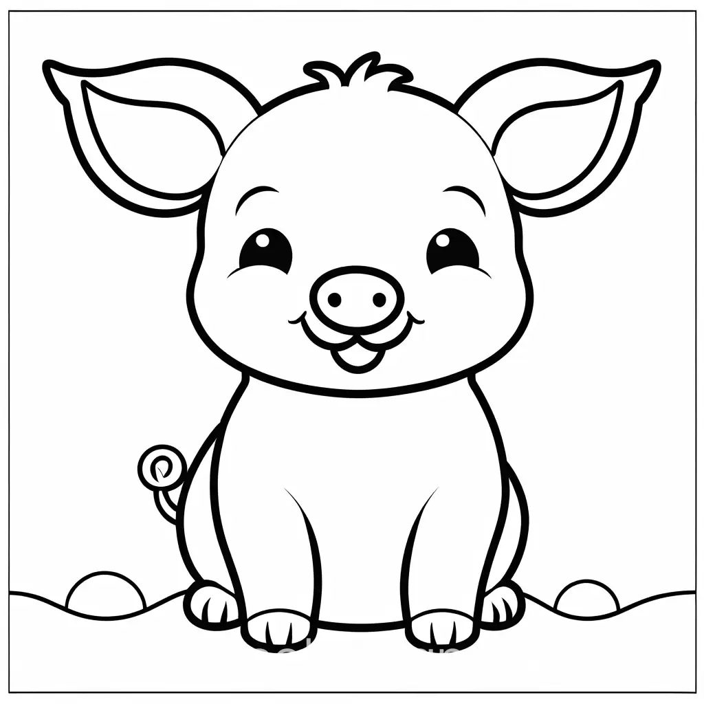 Happy-Pig-Coloring-Page-for-Toddlers