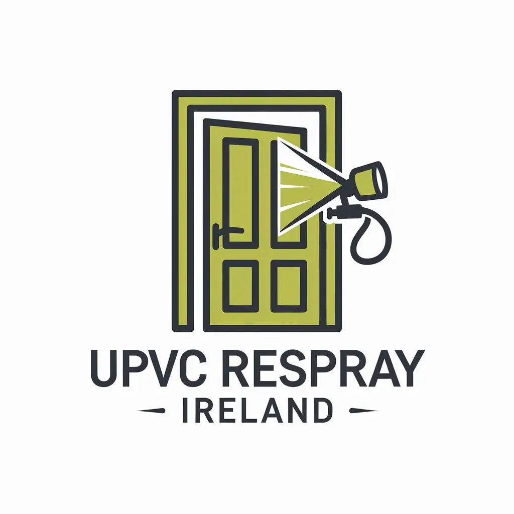 LOGO Design for UPVC Respray Ireland Vector Design with Spray Painting Door Symbol and Modern Style