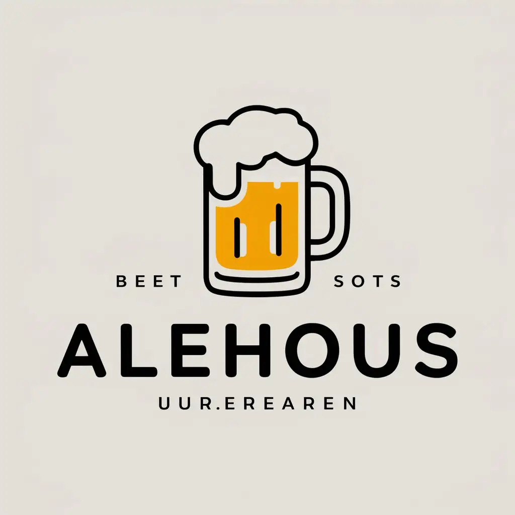 a vector logo design,with the text "AleHous", main symbol:beer mug,Moderate,clear background