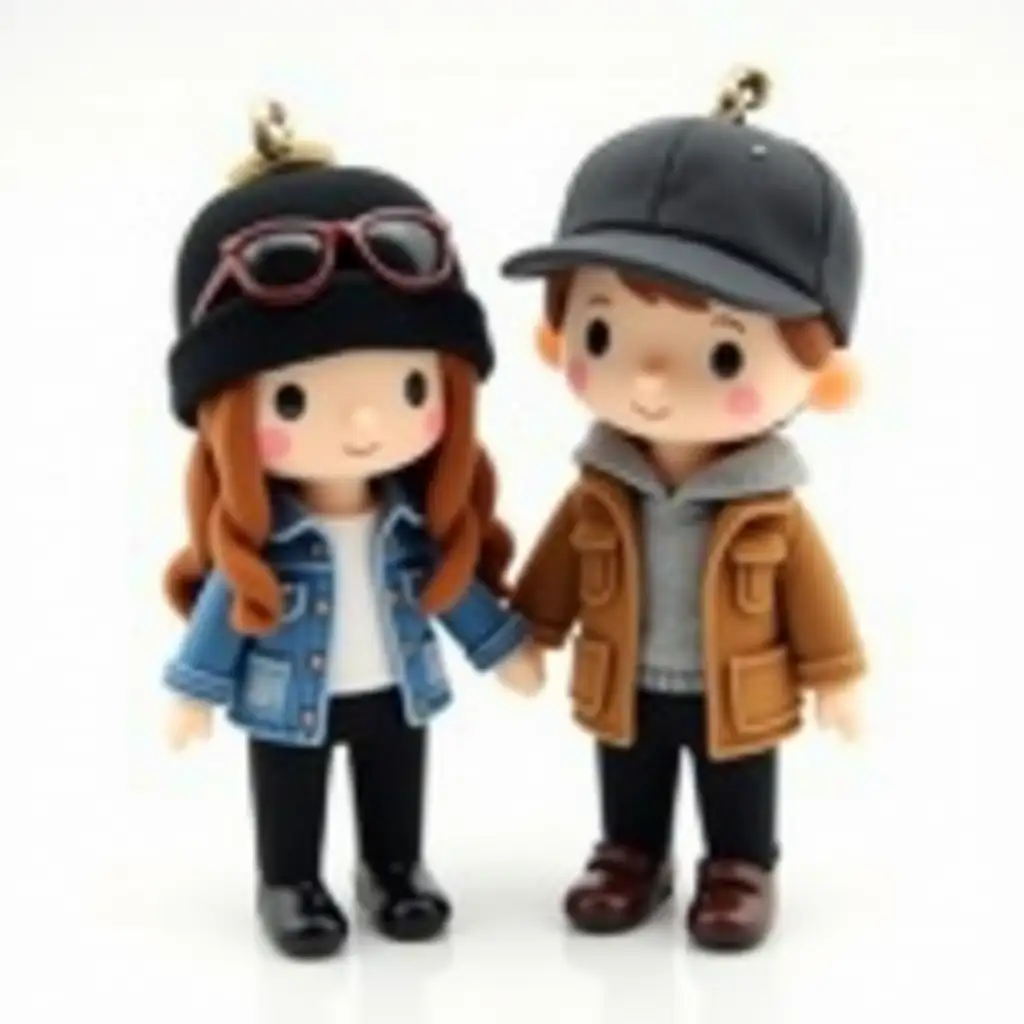 CoupleThemed-Plush-Doll-Keychain-with-Stylish-Accessories