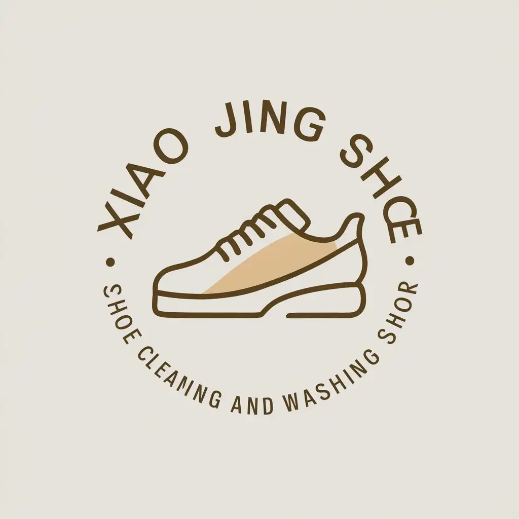 a vector logo design,with the text "Xiao Jing shoe cleaning and washing shop", main symbol:shoe polish,Moderate,be used in Others industry,clear background