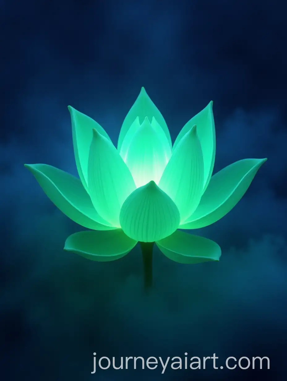 CloseUp-of-a-Lush-Neon-Green-Buddhist-Lotus-Against-a-Cosmic-Background