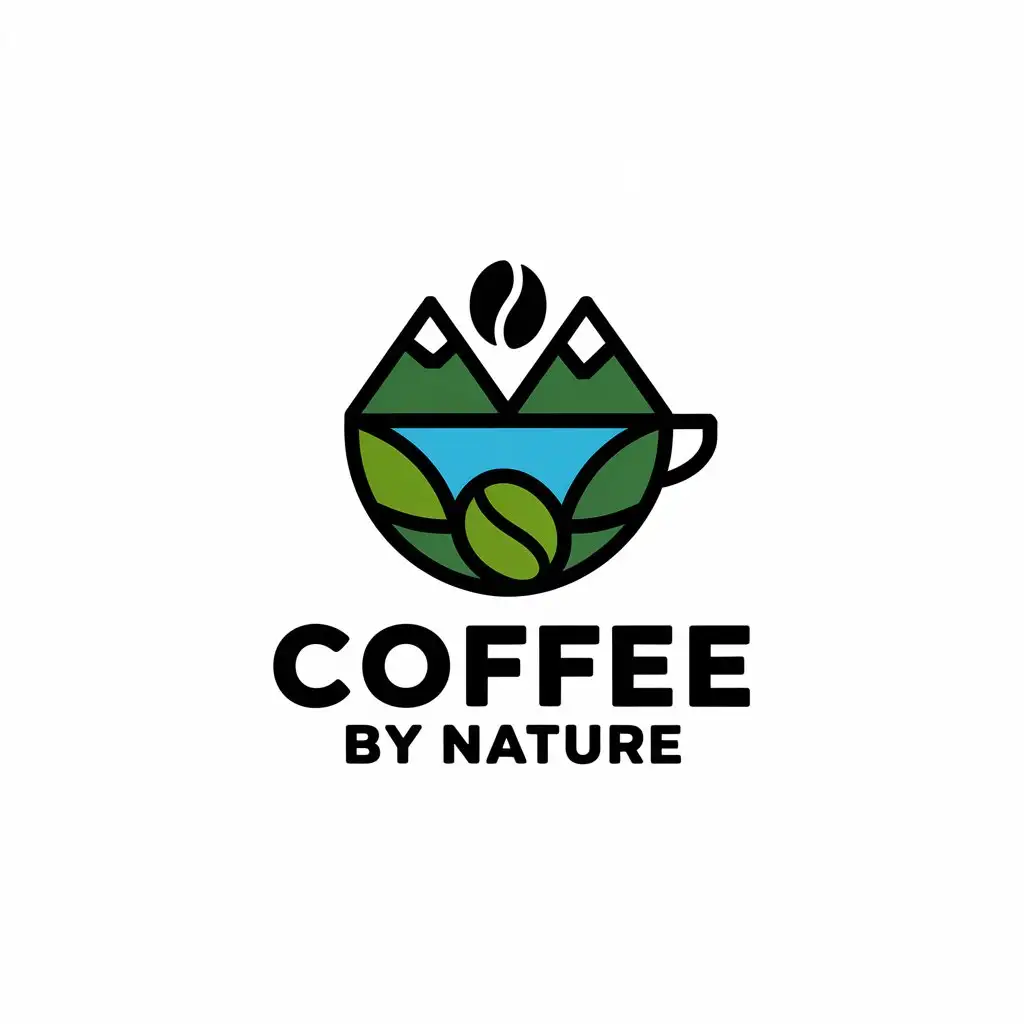 LOGO Design for Coffee By Nature Coffee Mug Mountains and Coffee Bean Theme for Animal Pet Industry