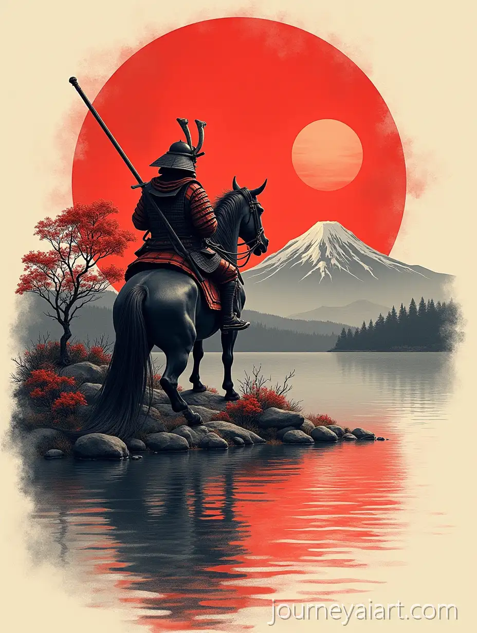 Traditional-Samurai-Tattoo-with-Dragon-and-Mount-Fuji-at-Sunrise