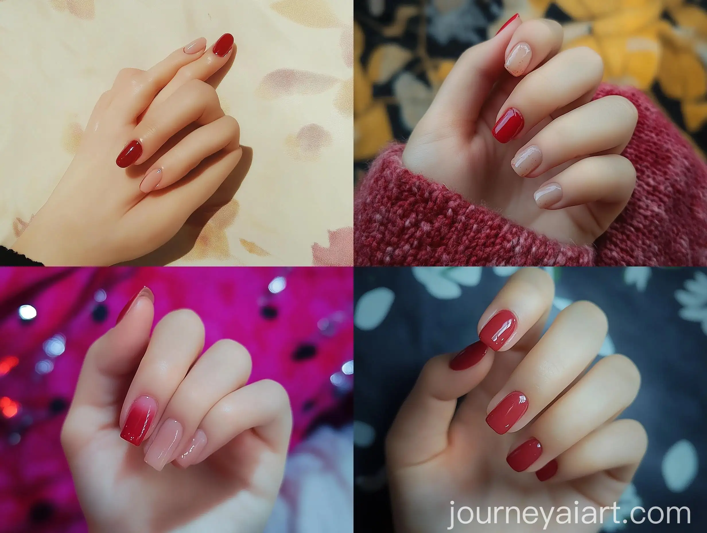 Girl-with-Red-Nail-Polish-Holding-Hand