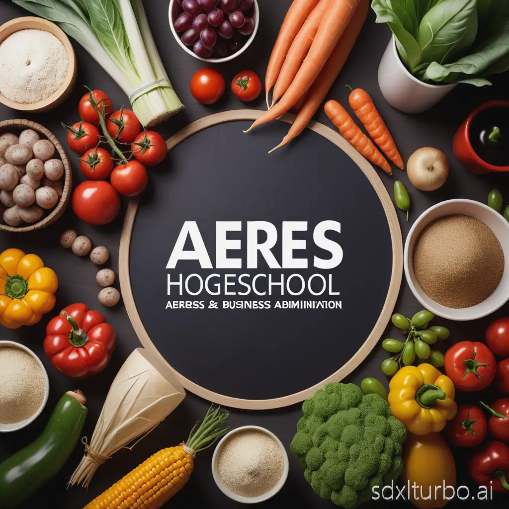 Make an image for Aeres hogeschool for the program Business Administration agribusiness. with as minimal text as possible. This is prerequisits for the program Are you interested in business administration and entrepreneurship within the agrifood chain? Then the study Business Administration