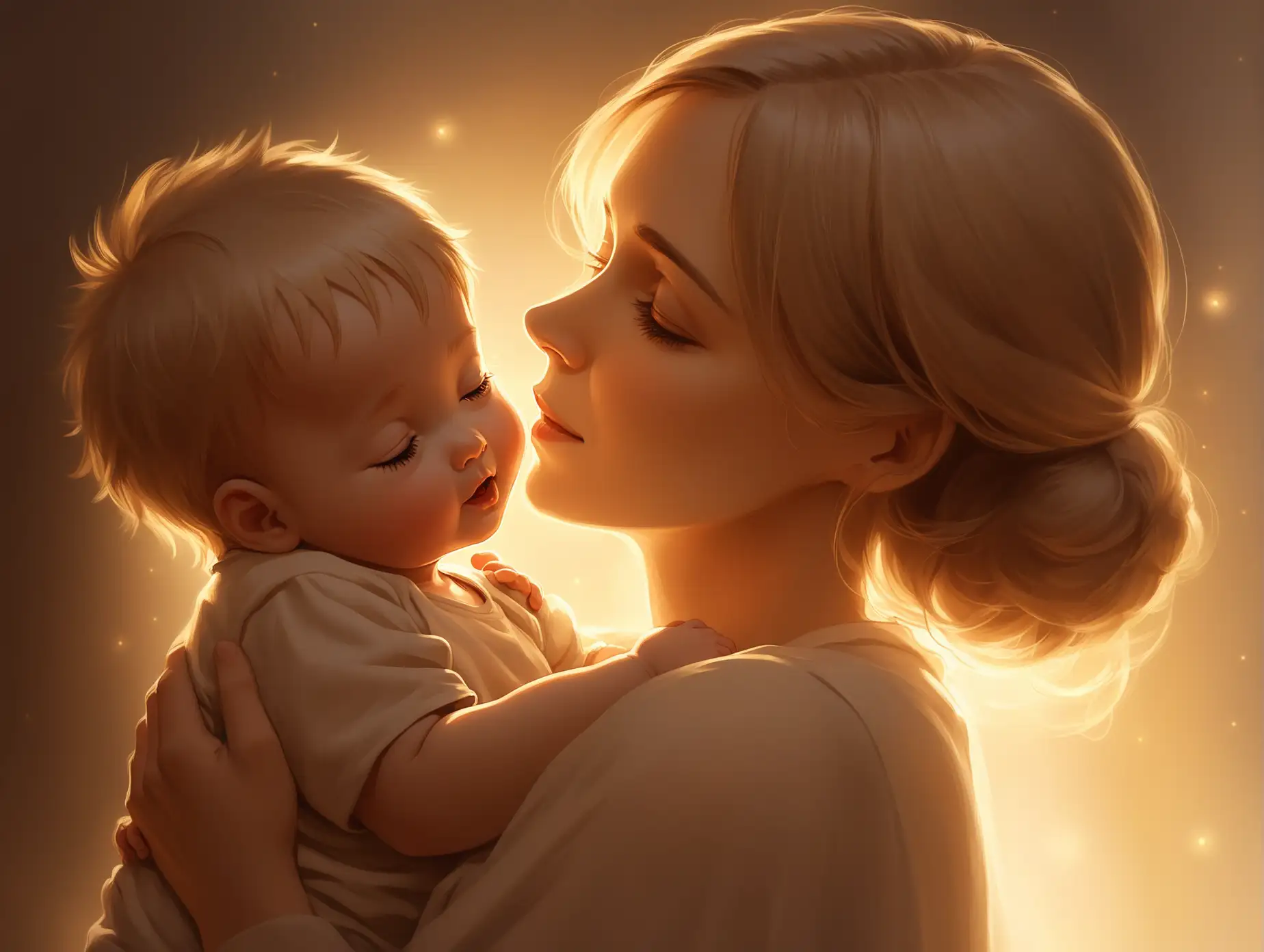 Tender-Moment-Between-Mother-and-Son-in-Soft-Golden-Light