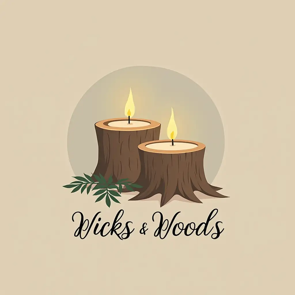 Looking for a company logo for a candle company with the name Wicks & Woods included