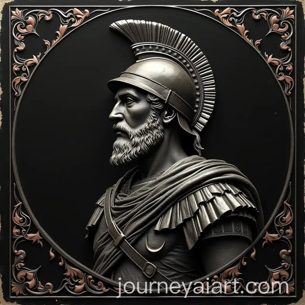 Hyperrealistic-Roman-Centurion-Etching-on-Black-Card