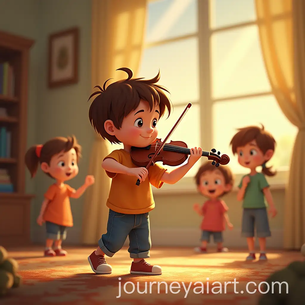 Child-Playing-Violin-with-Audience-of-Kids-Watching-in-AnimatedAI-Image-Prompt-Expansion-Scene