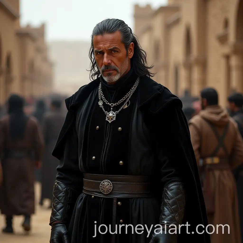 Serious-MiddleAged-Medieval-Man-in-Desert-City-with-Velvet-Doublet
