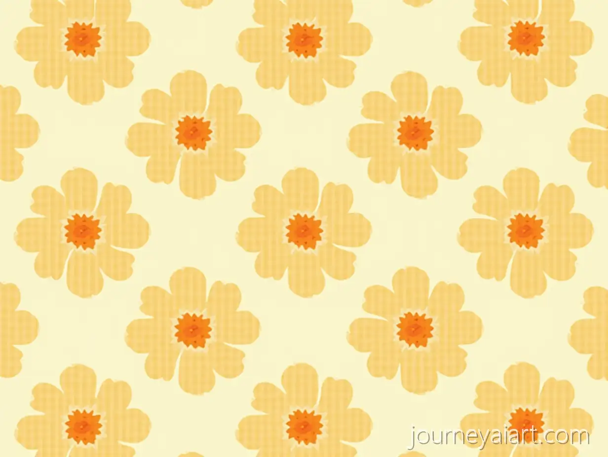 Bold-Daisy-Pattern-with-Oversized-OrangeCentered-Flowers-on-Beige-Background