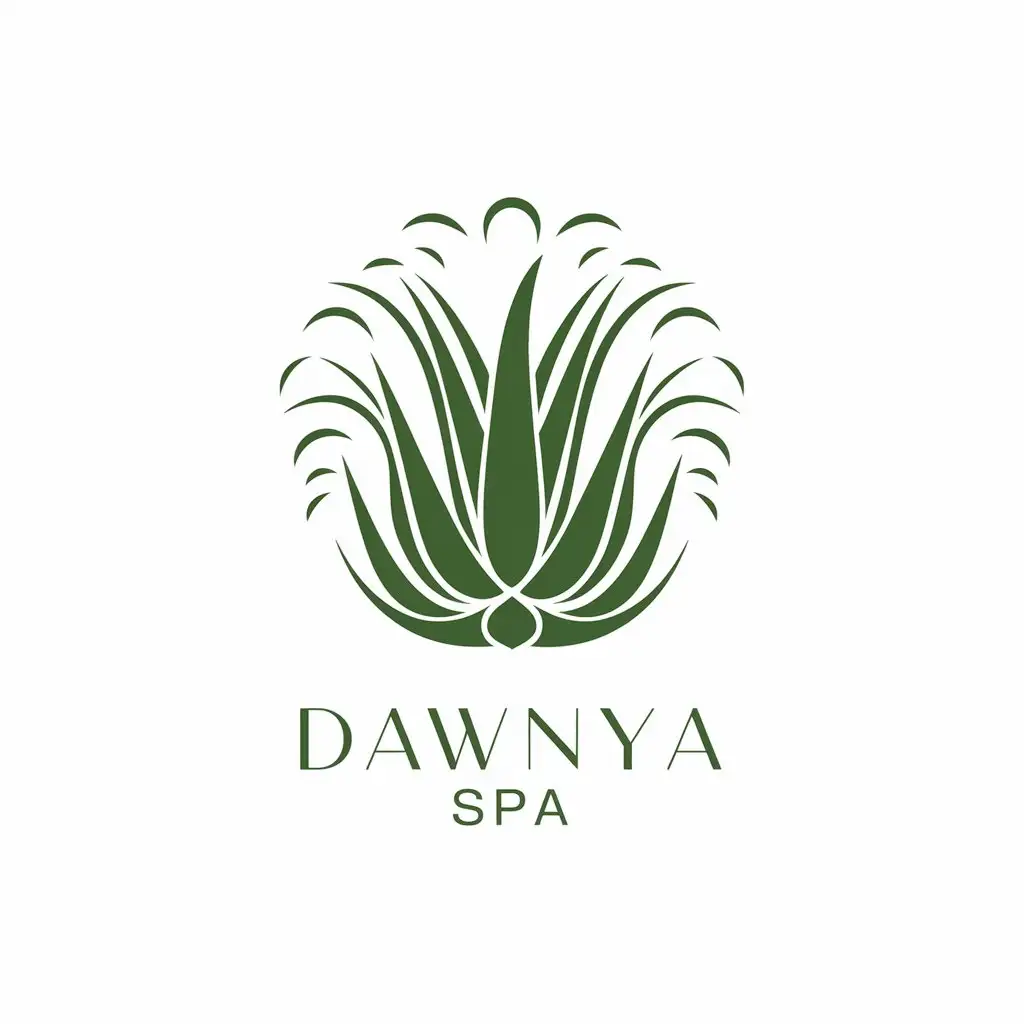 LOGO Design for Dawnya Spa Aloe Vera with Elegant Typography for Beauty Spa Industry