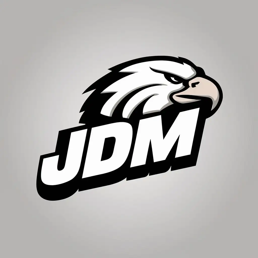 LOGO Design for JDM Eagle Head 3D Logo with Modern Typography