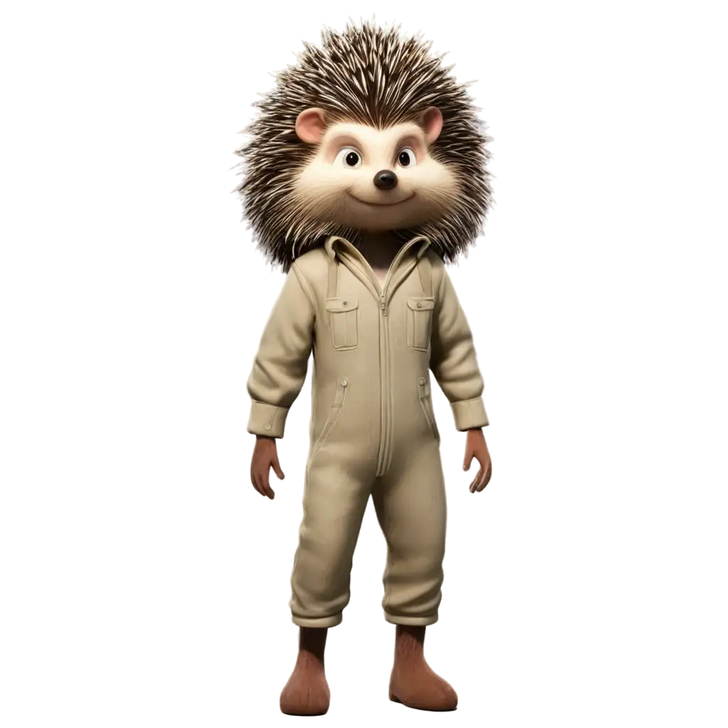 Cartoon-Hedgehog-in-Jumpsuit-PNG-Perfect-for-Creative-Projects-and-Designs