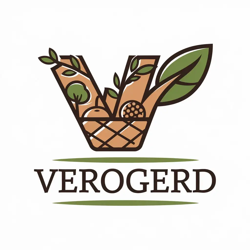 LOGO Design for Verogerd Natural Products Farm with Modern Vector Style on Clear Background