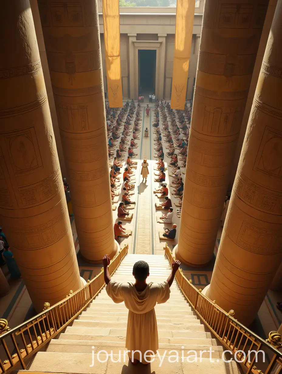 Pharaoh-Overlooking-Grand-Hall-with-KneAI-Art-Prompt-Expansioneling-Officials-and-Scribes