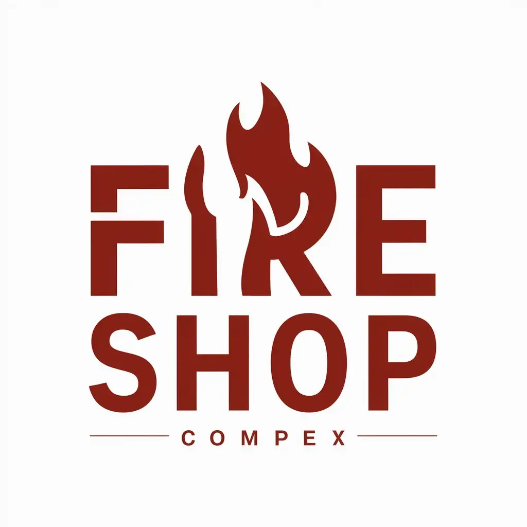 a vector logo design,with the text "FIRE SHOP", main symbol:fire,complex,be used in Retail industry,clear background