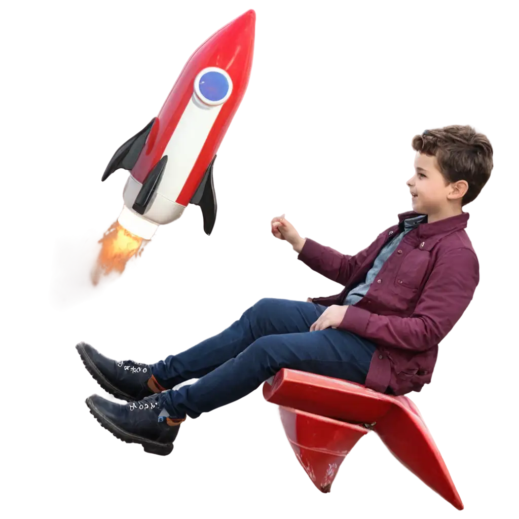 riding a boy rocket