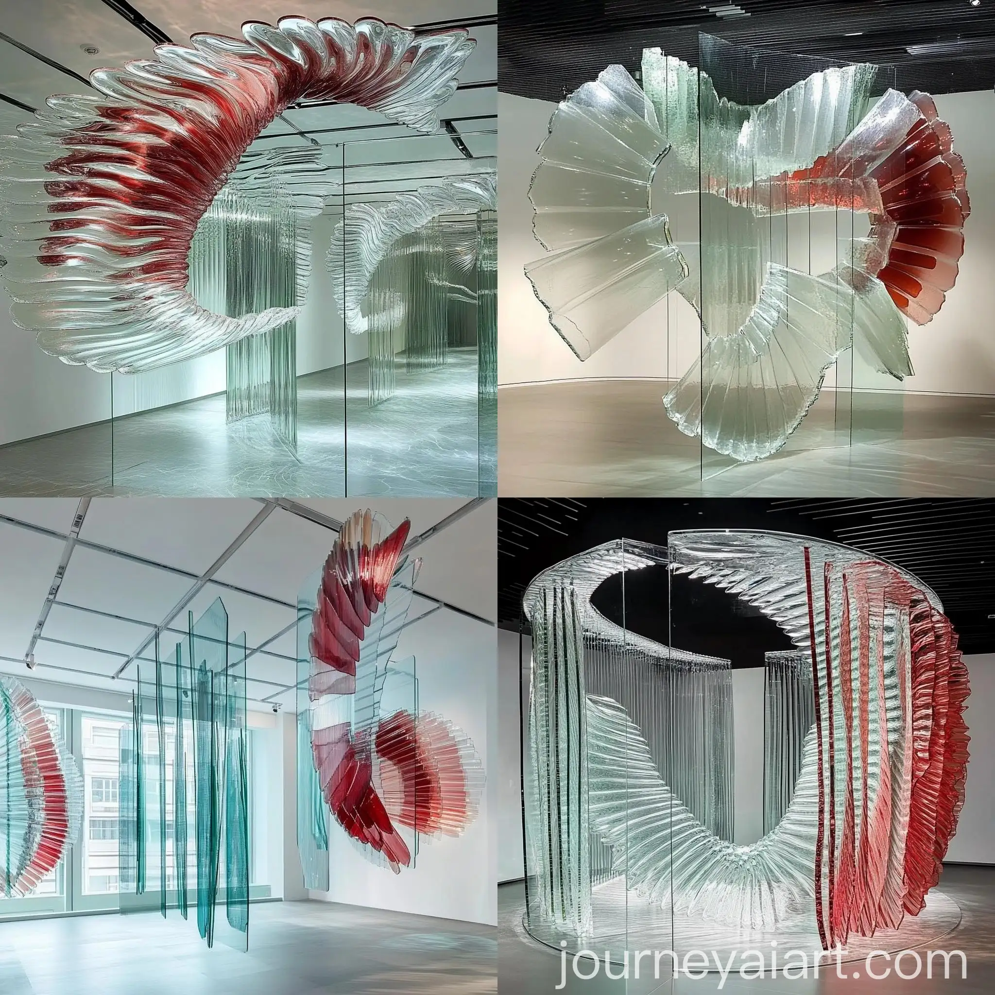 Abstract-Glass-Installation-Artwork-with-Vibrant-Geometric-Shapes