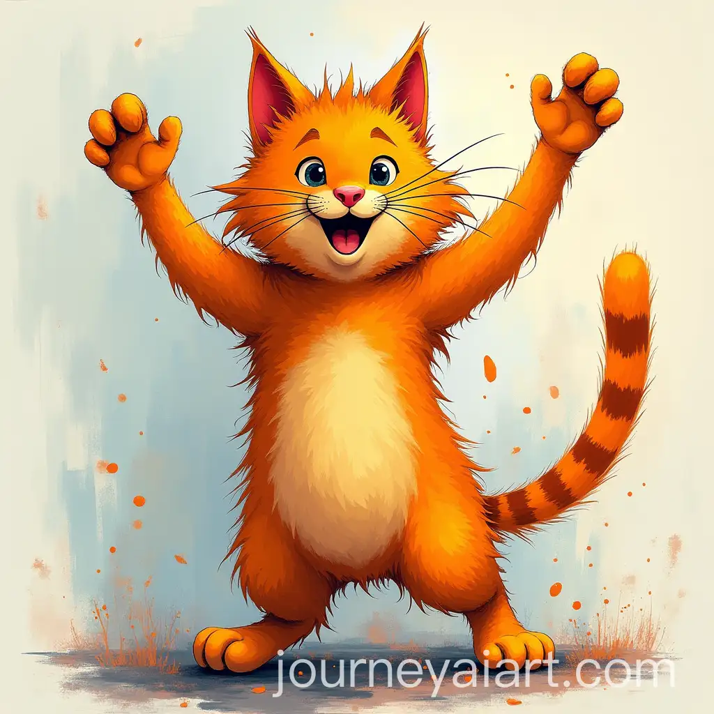 Playful-Dancing-Cat-in-Abstract-Art-Style