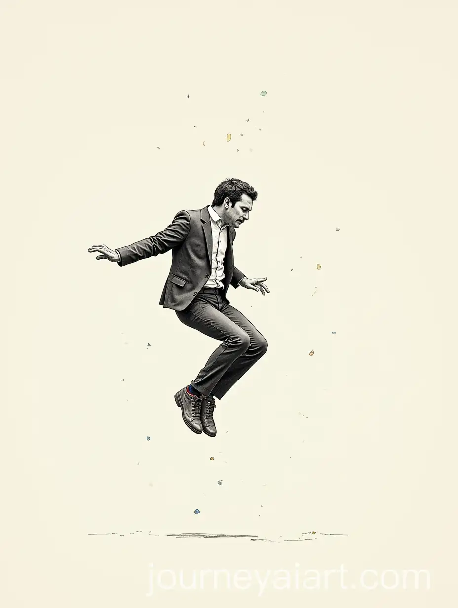 Man-Falling-in-the-Air-in-Dynamic-Drawing