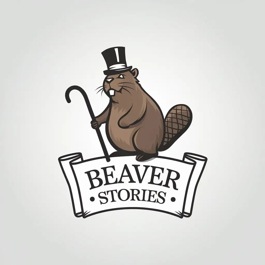 LOGO-Design-For-Beaver-Stories-Minimalistic-Vector-Logo-for-Entertainment-Industry