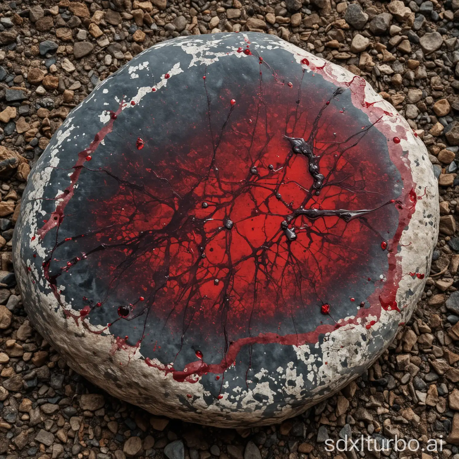 a bloodstained stone