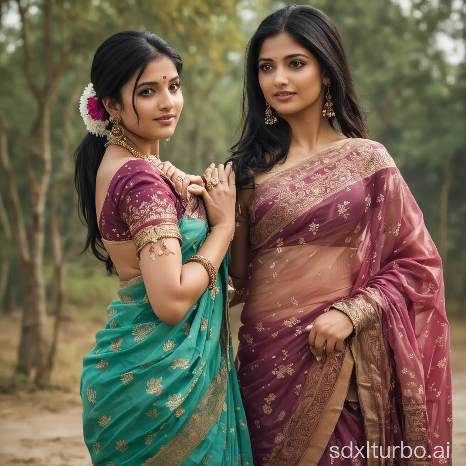 Elegant-Indian-Women-in-Traditional-Sarees