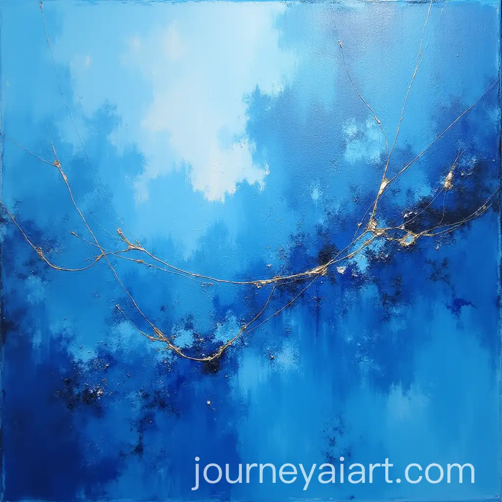 Modern-Abstract-Painting-with-Blue-Tones-and-Luxurious-Design