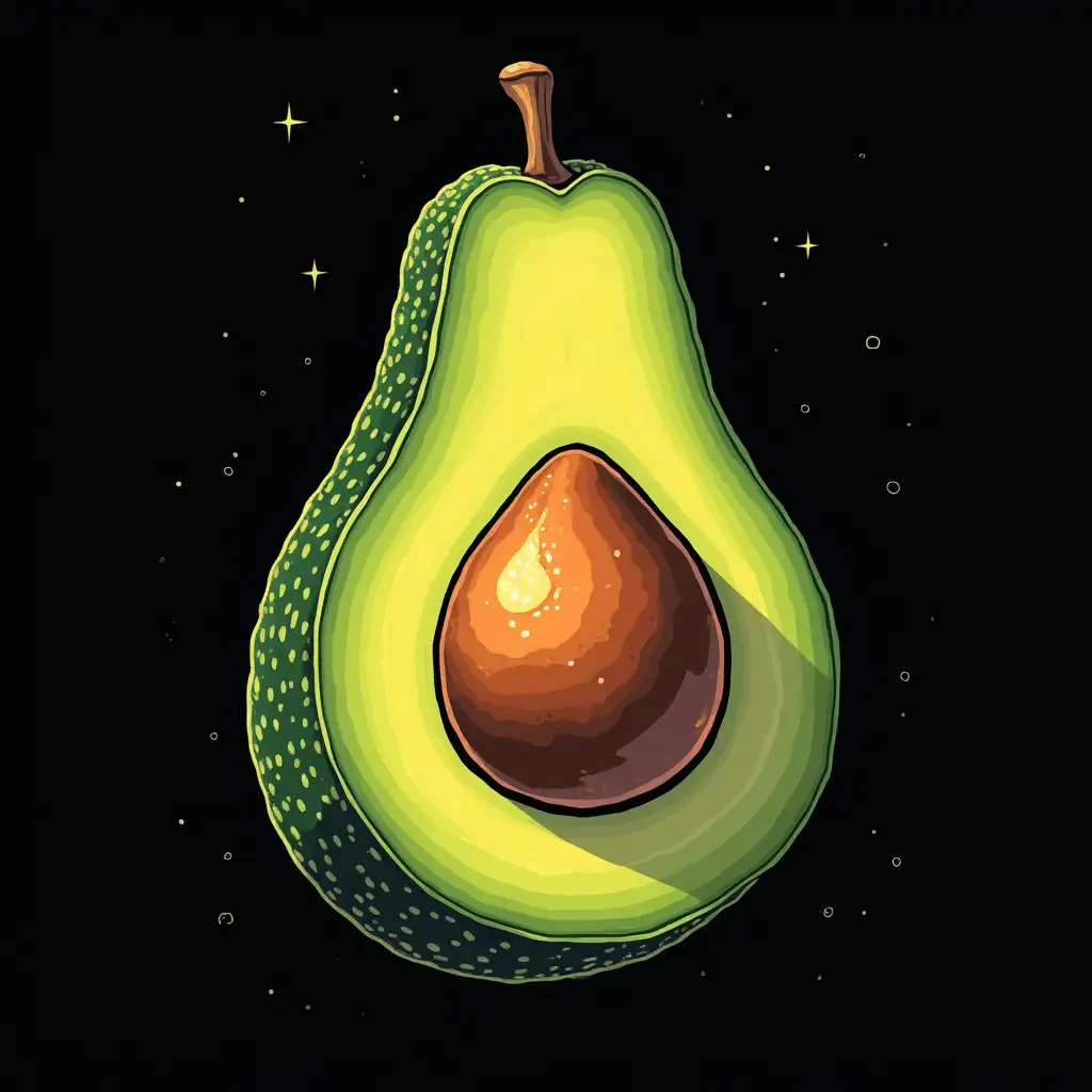 Vegan-Avocado-Concept-Art-for-TShirt-Design-with-Bold-Lines-and-Clean-Detailing