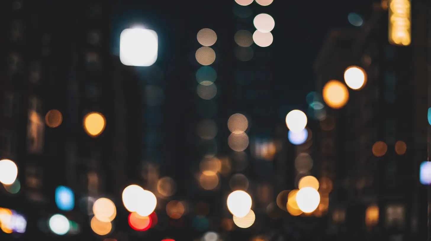 Night City Lights Abstract Bokeh Background