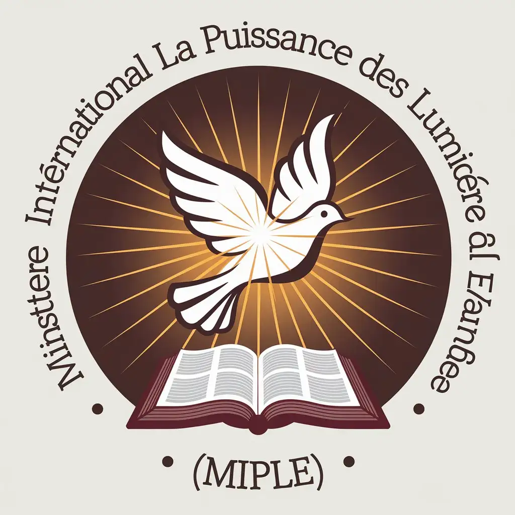 LOGO-Design-for-Ministre-International-La-Puissance-des-Lumire-de-LEvangile-MIPLE-Dove-Symbol-with-Open-Bible-and-Brilliant-Light-on-Clear-Background